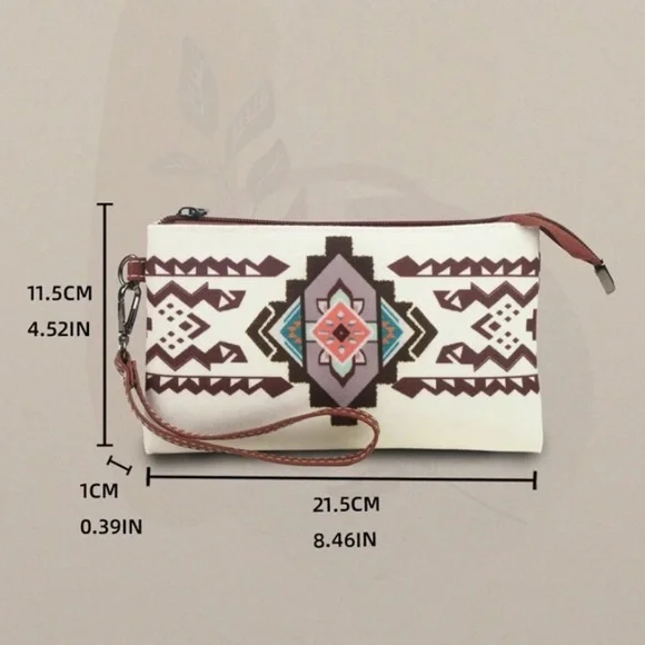 Brown and Cream Geometric Tote Bag Set - Picture 5 of 6